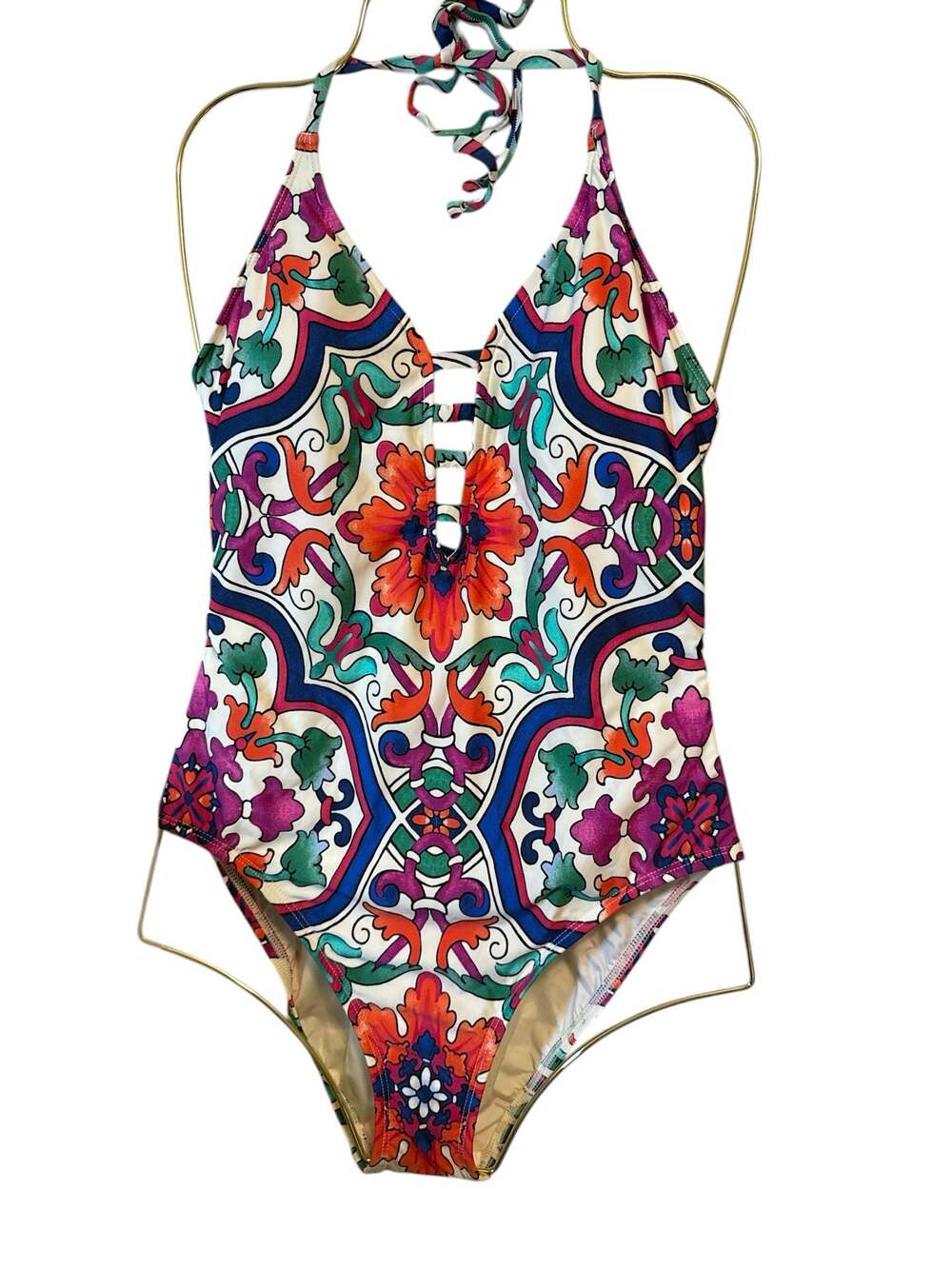 La Blanca Paradiso Lace-Up One-Piece Swimsuit Multi Bonita Floral